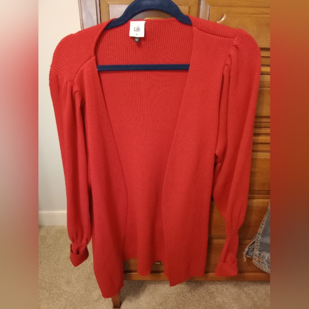 Cabi Red cardigan sweater size medium